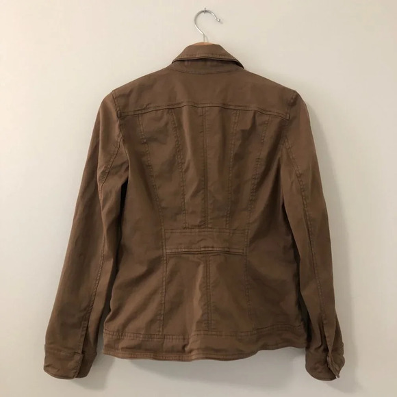 3/$25 ❥ White House Black Market Cargo Cotton Jacket Anorak Light Brown Size 4 - Picture 4 of 9
